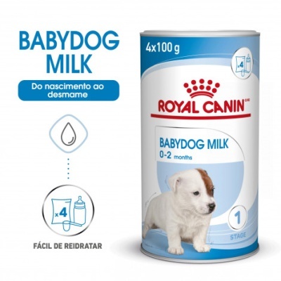 Lata de leite para cachorros Royal Canin BABYDOG MILK com imagem de filhote