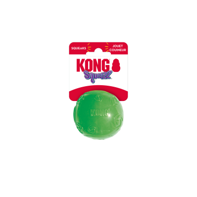 Bola verde de brincar para cães da marca KONG com embalagem