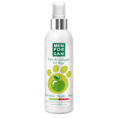 Frasco branco spray colónia para cães aroma maçã MEN FOR SAN