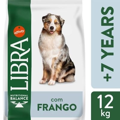 Embalagem de alimento para cães LIBRA com frango, 12 kg, para cães +7 anos