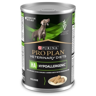 Lata de comida húmida para cães Purina Pro Plan Veterinary Diets HA Hypoallergenic