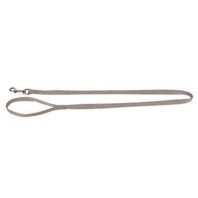 Trela para cão em tecido bege com clip metálico