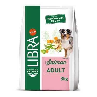 Saco de ração para cães LIBRA sabor salmão 3 kg