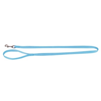 Trela para cão azul claro com fecho metálico