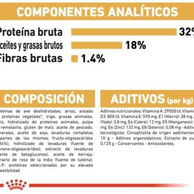 Etiqueta com componentes analíticos, composição e aditivos nutricionais de produto alimentício