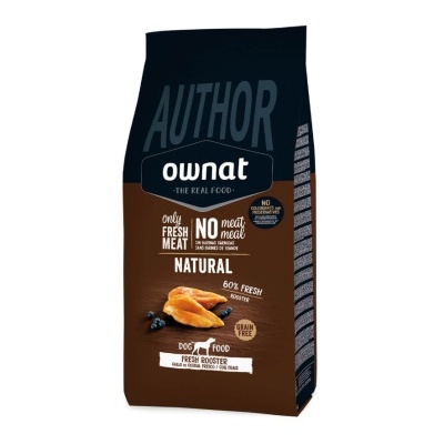 Saco de comida para cães Ownat Author Natural com frango e mirtilos