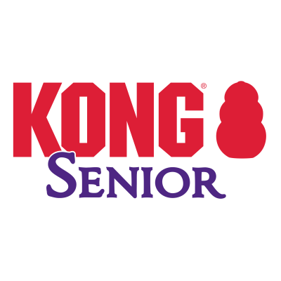 Logotipo KONG SENIOR vermelho e roxo sobre fundo preto