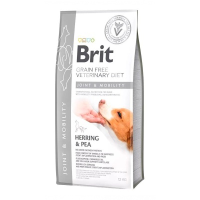 Pacote de ração para cães Brit com Herring & Pea, 12 kg, branco e cinza