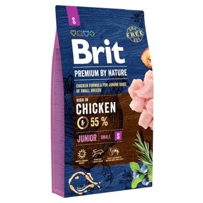Saco de ração para cães Brit Premium By Nature para raças pequenas com 55% frango
