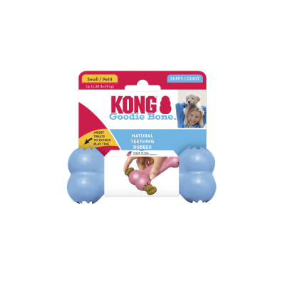Brinquedo para cães KONG Goodie Bone azul para dentição, tamanho Small