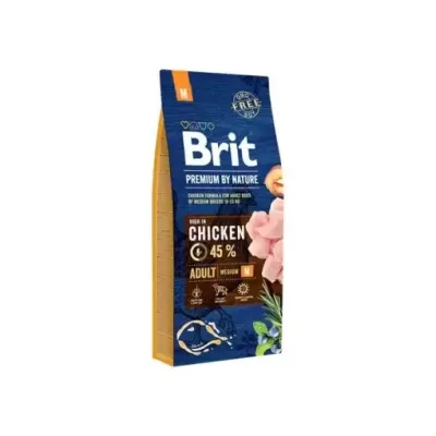Embalagem de ração para cão Brit Premium By Nature com sabor frango
