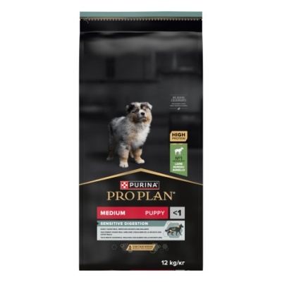 Saco de ração Purina Pro Plan para cachorros Medium Puppy 12 kg preto