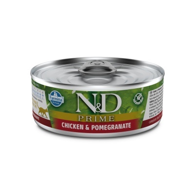 Lata de comida para animais N&D Prime sabor Chicken & Pomegranate