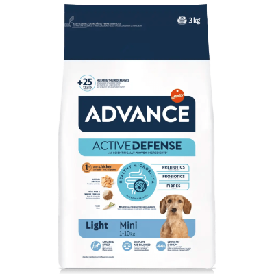 Saco de ração ADVANCE Active Defense Light Mini 3 kg para cães