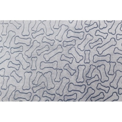 Tecido cinzento claro com padrão de ossos pretos