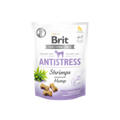 Pacote de snacks para cães Brit Functional Snack Antistress com camarão e cânhamo