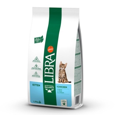 Saco de ração para gatos Libra Kitten Chicken 1,5 kg