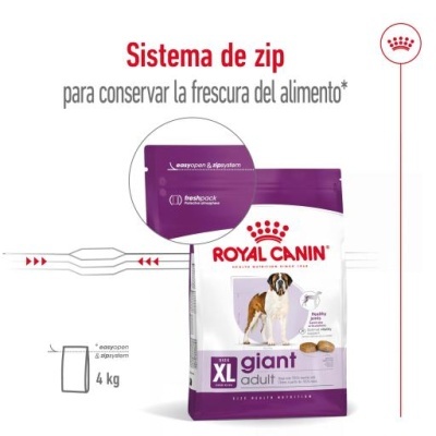 Embalagem de ração Royal Canin XL para cães adultos gigante