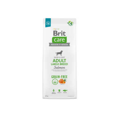 Embalagem branca de ração para cão Brit Care Adult Large Breed Salmon