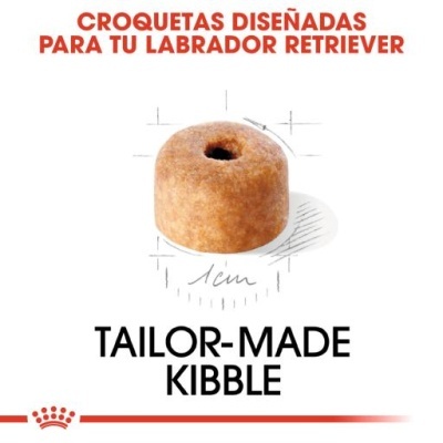 Croqueta castanha clara com buraco ao centro e texto promocional