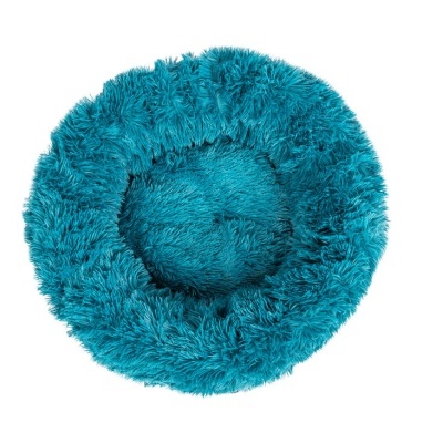 Cama redonda azul turquesa para animais de estimação