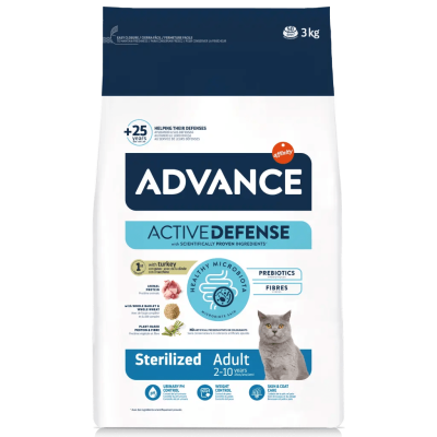Embalagem de alimento para gatos ADVANCE ACTIVEDEFENSE 3 kg