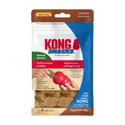 Pacote KONG SNACKS para cães pequenos com biscoitos sabor fígado