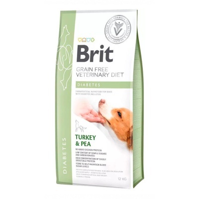 Pacote de ração Brit Grain Free Veterinary Diet Diabetes para cães sabor Turkey & Pea