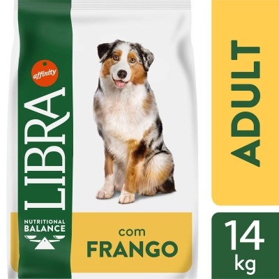 Pacote de ração para cão LIBRA sabor frango 14 kg para adulto