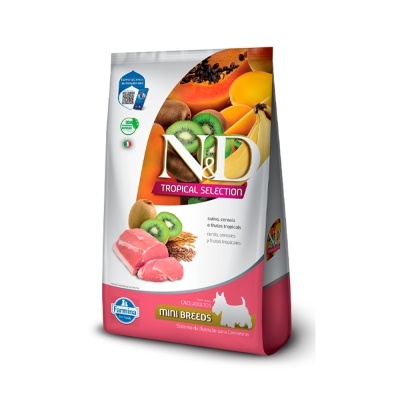 Embalagem de ração para cães N&D Tropical Selection com frutas e carne