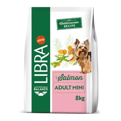 Embalagem de ração para cães LIBRA Adult Mini com salmão 8 kg