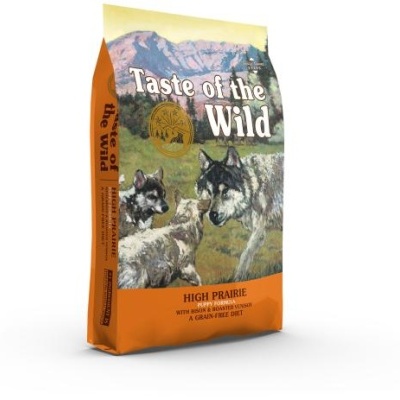 Saco de ração para cães Taste of the Wild High Prairie com imagem de lobos