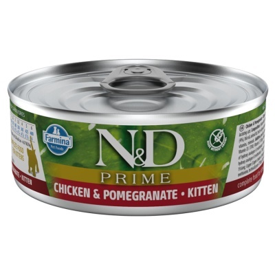 Lata de comida para gatinhos Farmina N&D Prime Chicken & Pomegranate