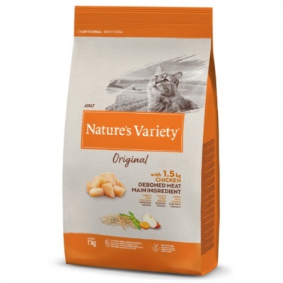 Saco de ração para gatos Nature's Variety Original com frango desossado, 7 kg