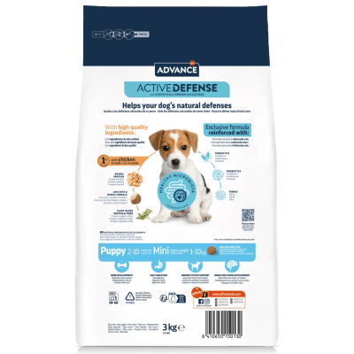 Saco de ração Advance Active Defense Puppy Mini para cães filhotes