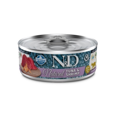 Lata de alimento para animais Farmina N&D Natural Tuna & Shrimp