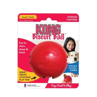 Embalagem KONG Biscuit Ball com bola vermelha para cães pequenos