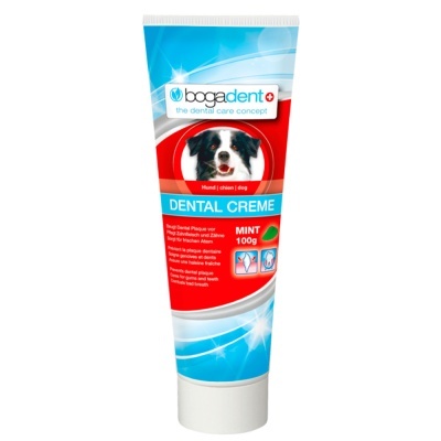Tubo de creme dentário para cães bogadent, sabor menta, 100g