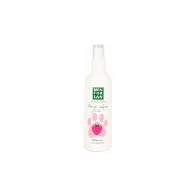 Frasco branco em spray MEN FOR SAN com pata rosa e texto
