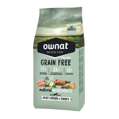 Saco de ração Ownat Prime Grain Free Adult Chicken & Turkey