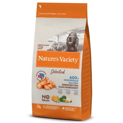Saco de ração para cães Nature's Variety com salmão norueguês, 2 kg