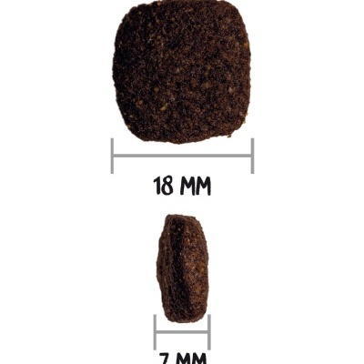 Pellet castanho escuro quadrado com textura granulada