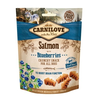 Embalagem de snacks para cães Carnilove salmão e mirtilos