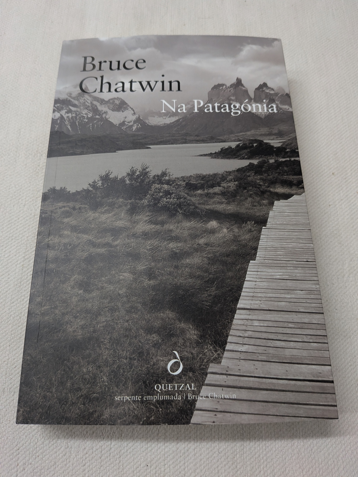 Bruce Chatwin - Na Patagónia Capa do livro Na Patagônia de Bruce Chatwin com paisagem natural em preto e branco