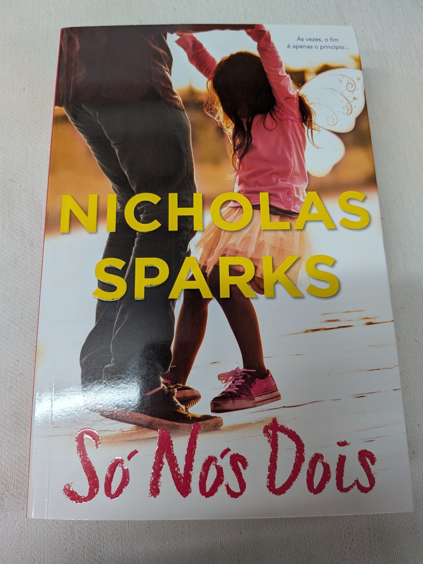 Nicholas Sparks - Só Nós Dois Capa de livro com adulto e criança de costas e texto Nicholas Sparks Só Nós Dois