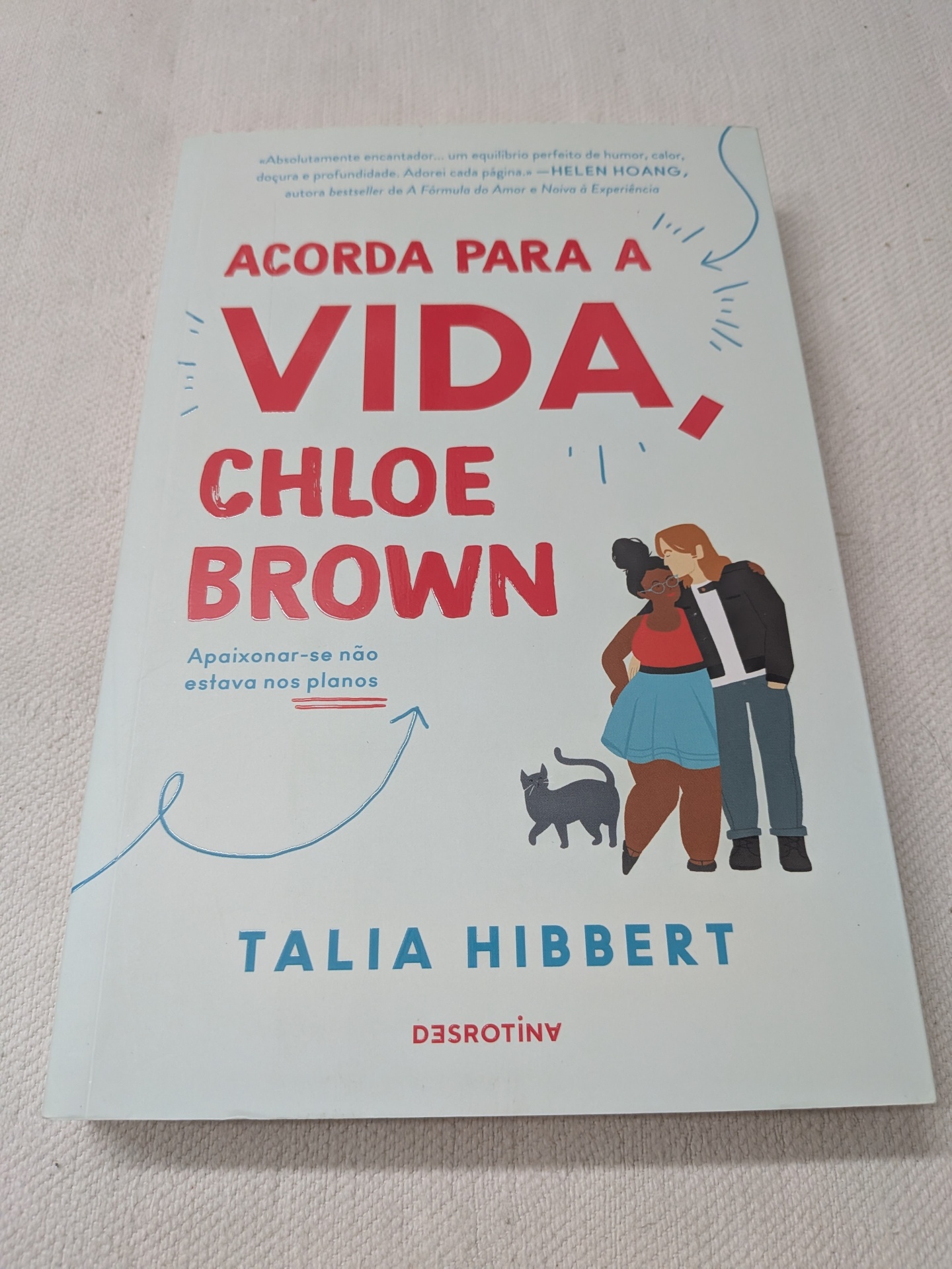 Talia Hibbert - Acorda para a Vida, Chloe Brown Capa do livro ACORDA PARA A VIDA, CHLOE BROWN de TALIA HIBBERT com ilustração de duas pessoas e um gato.