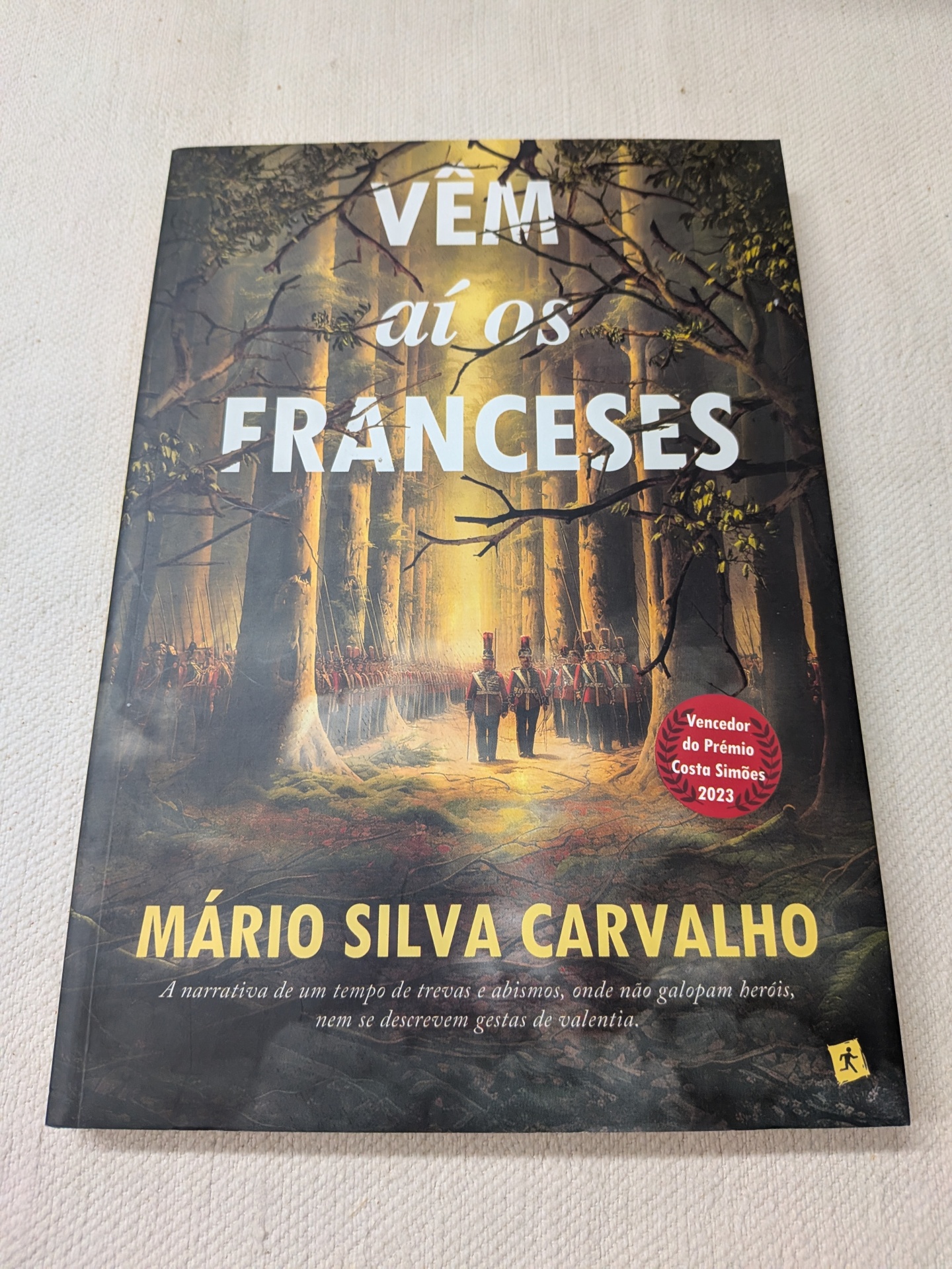 Mário Silva Carvalho - Vêm Aí os Franceses Capa do livro VÊM aí os FRANCESES de Mário Silva Carvalho com cena de soldados na floresta