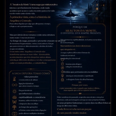 Imagem promocional da saga Arautos da Morte com fundo de noite, lua e água.