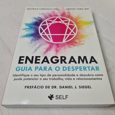 Capa de livro Eneagrama com símbolo colorido e texto em português