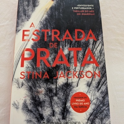 Capa do livro A Estrada de Prata com fundo de estrada e árvores